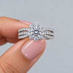 Blossom Halo Cluster Ring in 925 Sterling Silver | 925Gallery
